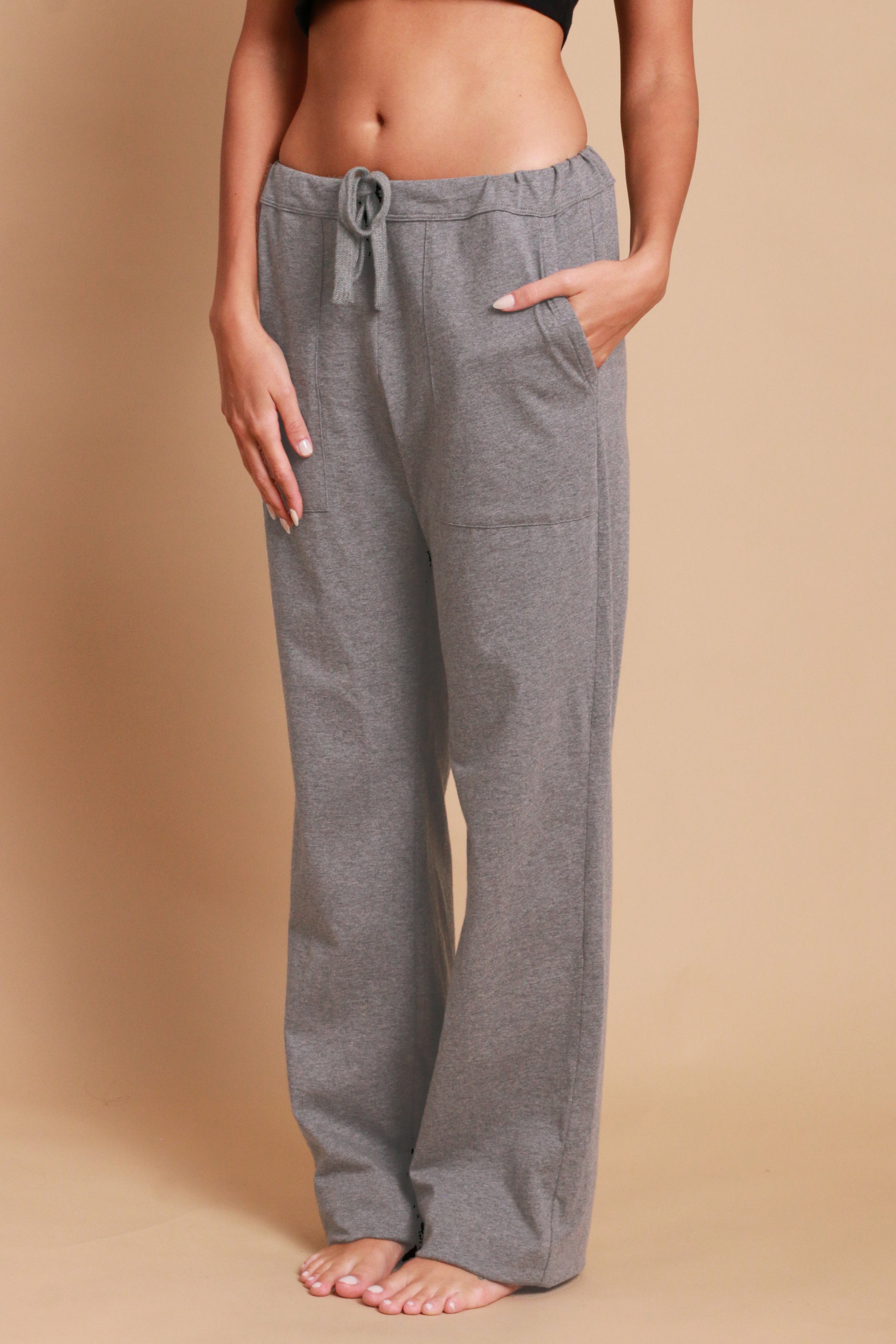 Women's Drawstring Pants with Patch Pockets