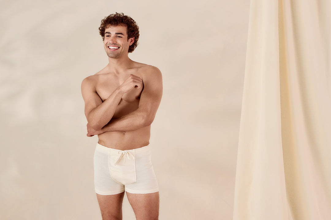 Men's Rib Drawstring Boxer Brief with Fly