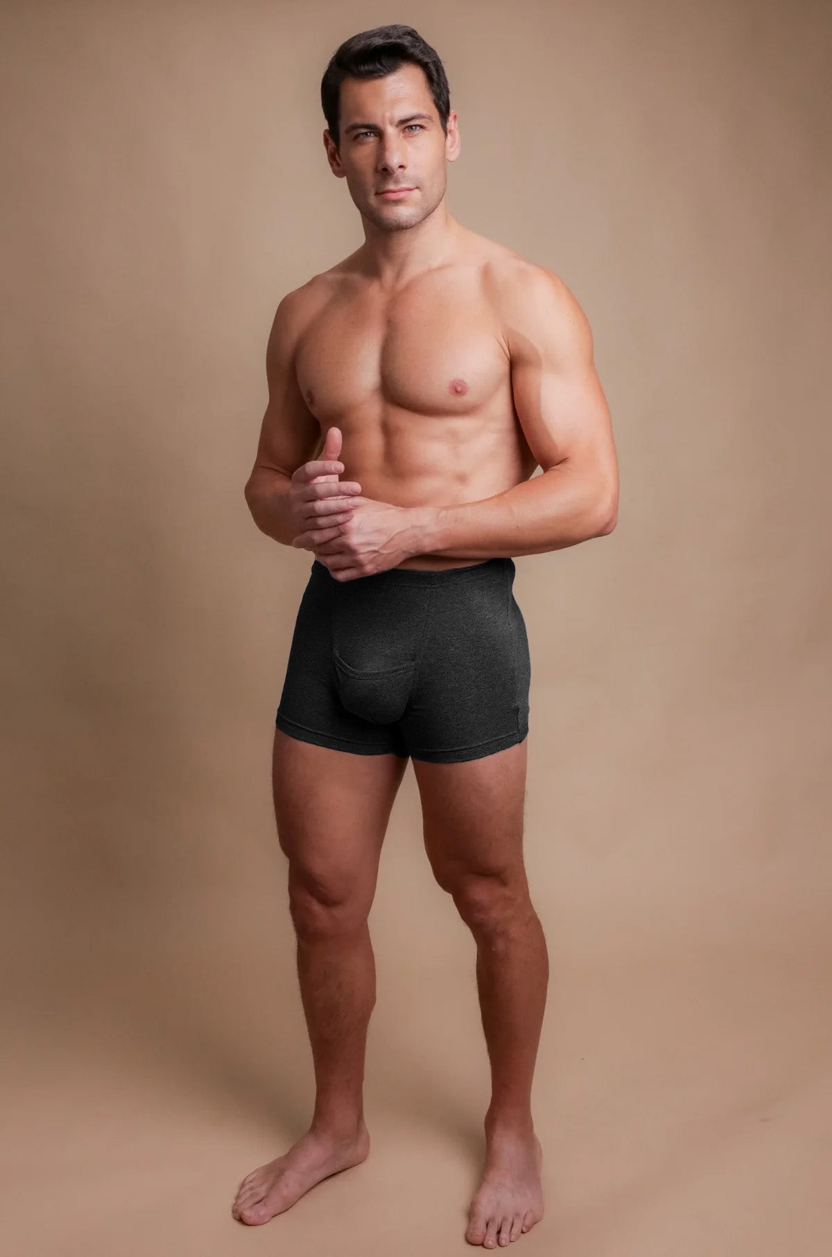 Men's Rib Elasticized Boxer Brief with Fly