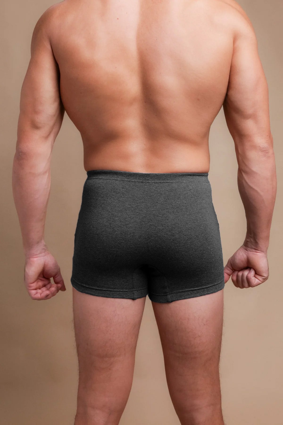 Men's Rib Elasticized Boxer Brief with Fly