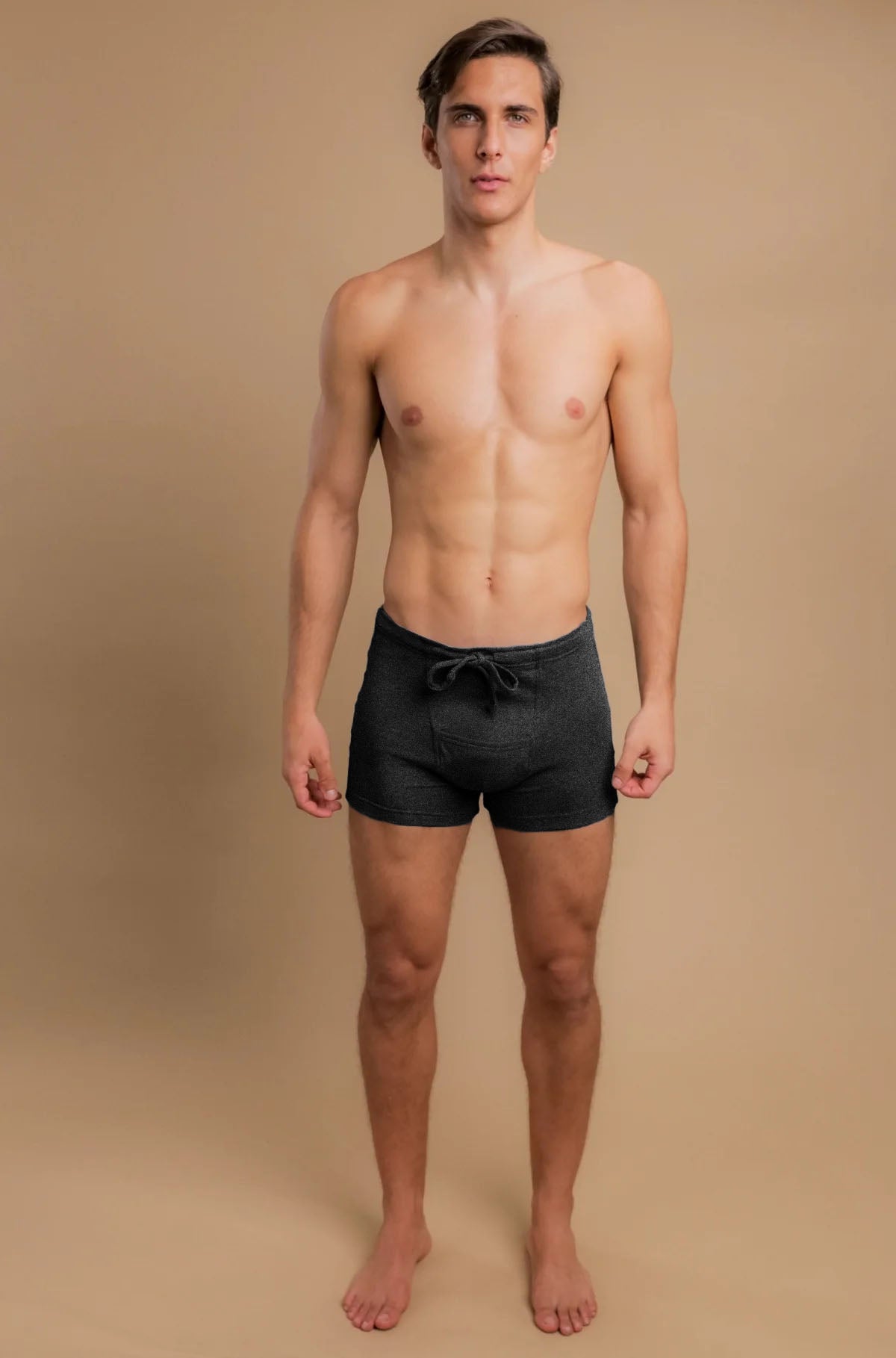 Men's Rib Drawstring Boxer Brief with Fly