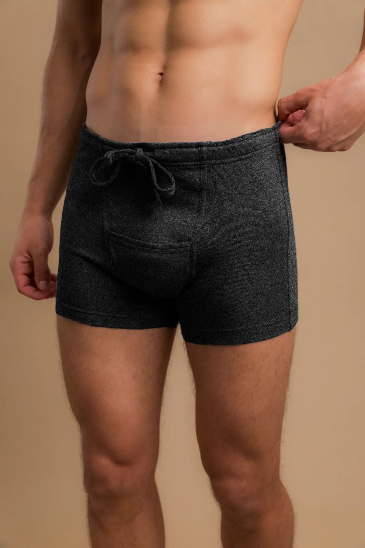 Men's Rib Drawstring Boxer Brief with Fly
