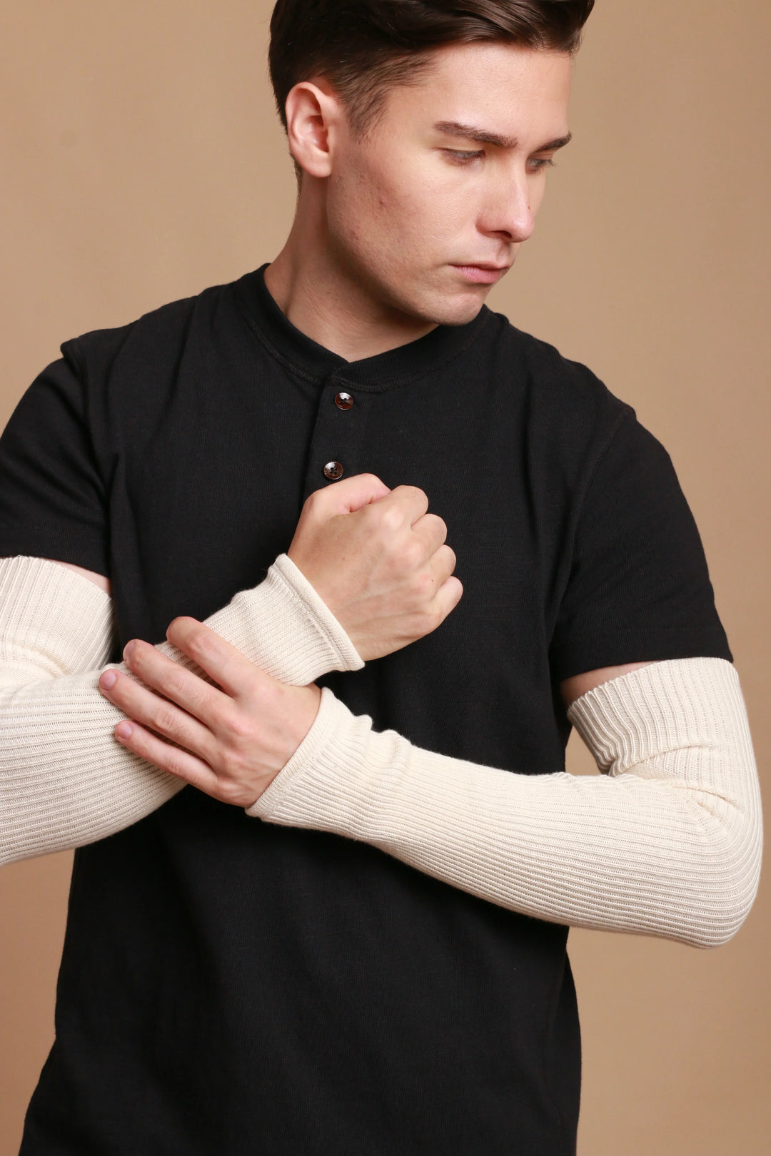 Manchon tricoté 100 % coton biologique pour homme