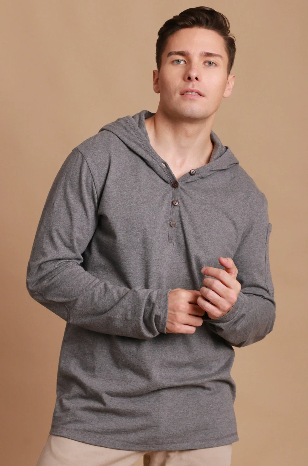 Sweat à capuche en jersey pour homme avec masque de sommeil intégré