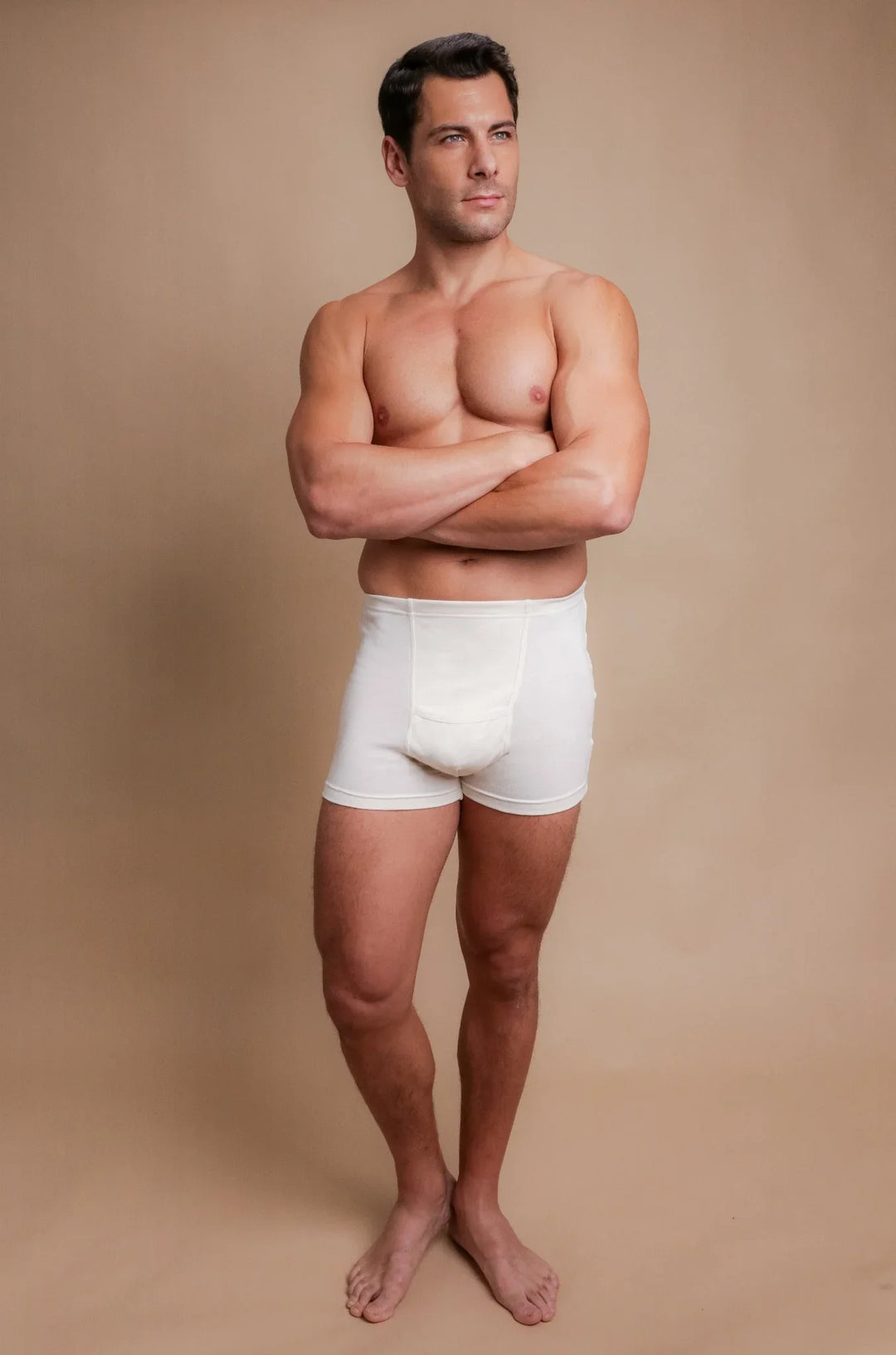 Boxer élastique côtelé pour homme avec braguette