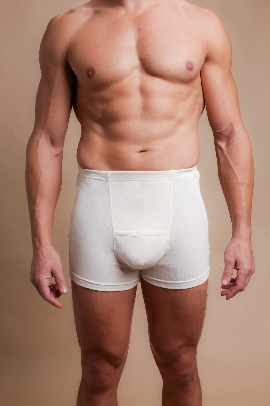 Boxer élastique côtelé pour homme avec braguette