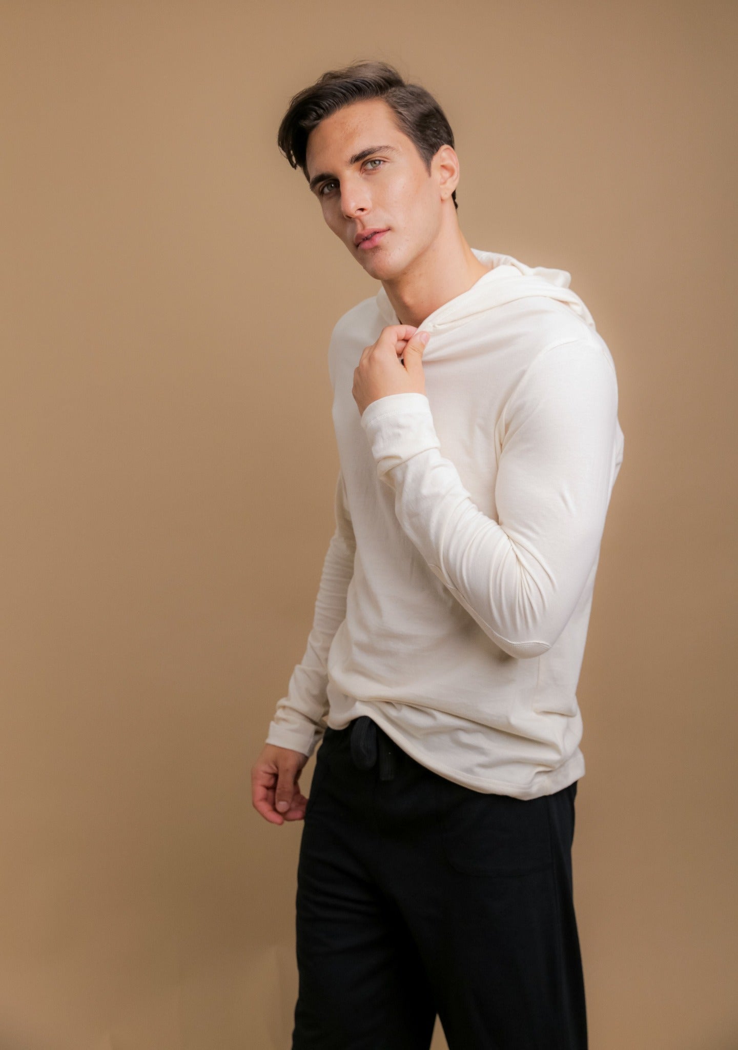 Langärmliger, leichter Jersey-Hoodie für Herren