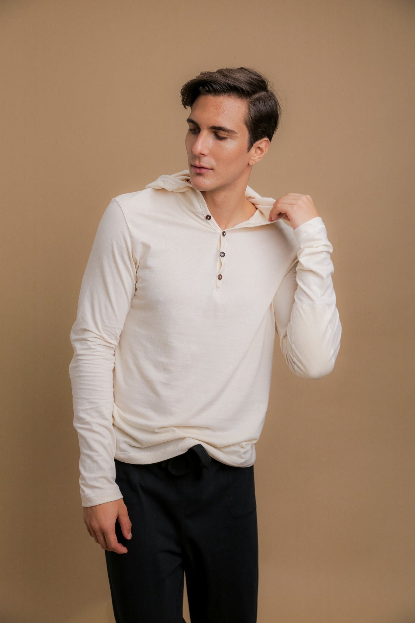 Langärmliger, leichter Jersey-Hoodie für Herren