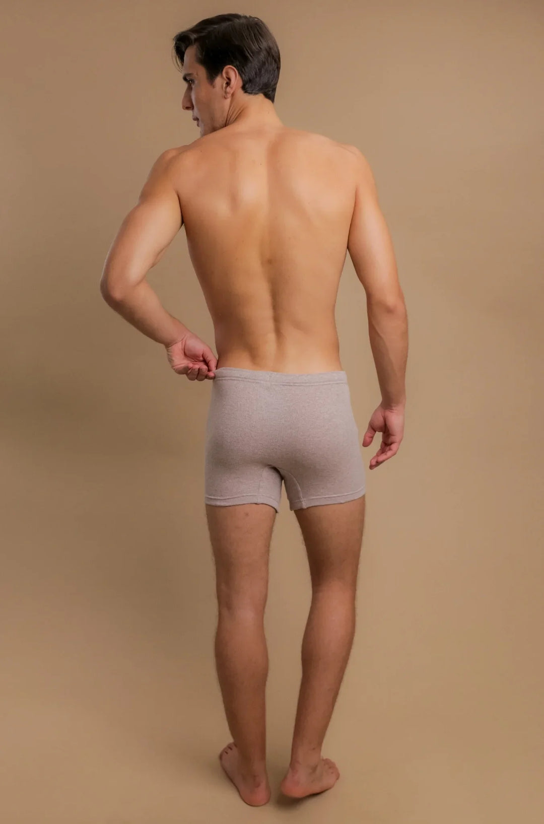 Boxer côtelé avec cordon de serrage et braguette pour homme
