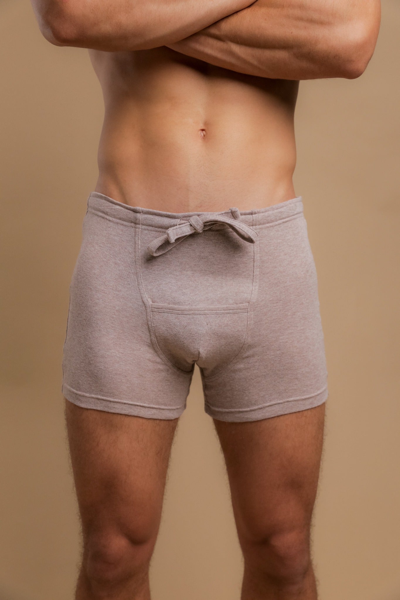 Herren-Boxershorts mit geripptem Kordelzug und Eingriff