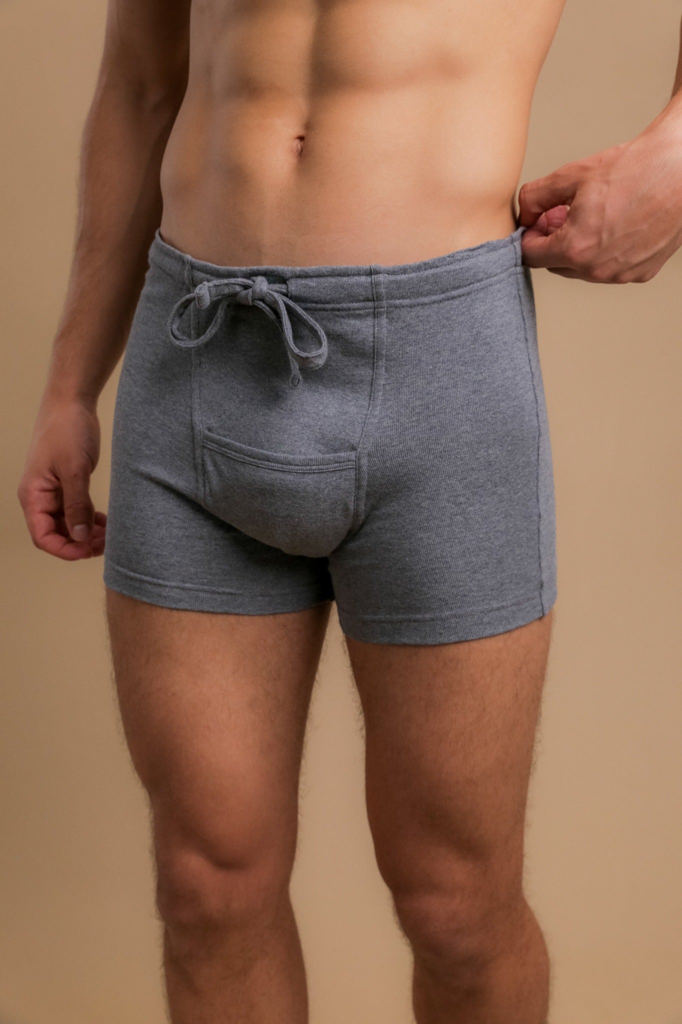 Men's Rib Drawstring Boxer Brief with Fly