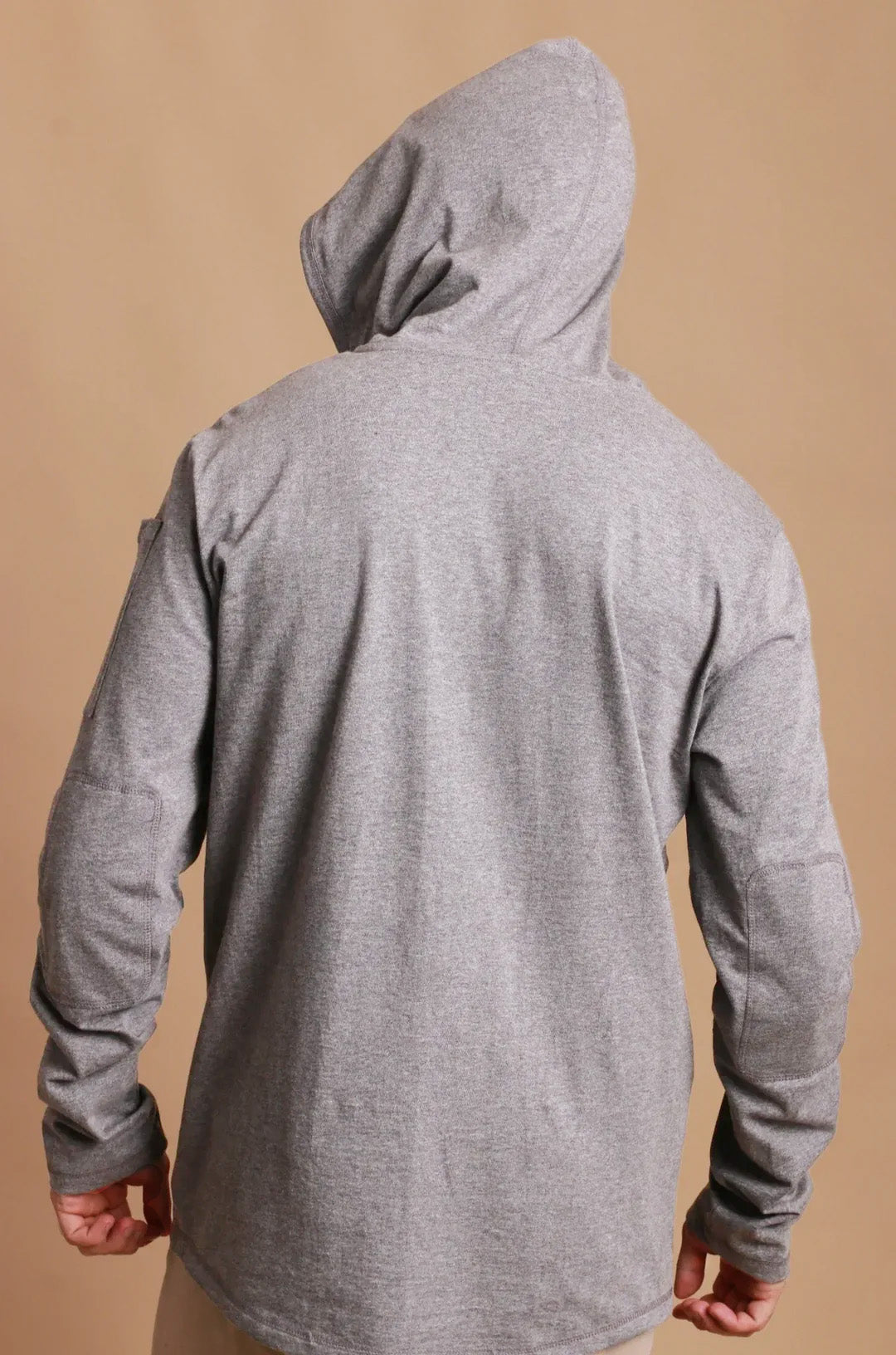 Men's Jersey Pullover Hoodie with Built-in Sleep Eye Mask