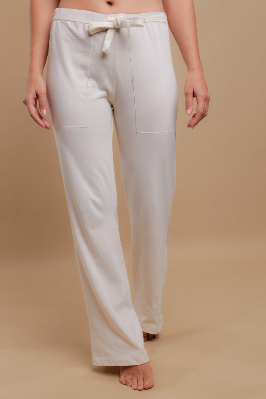 Damenhose mit Kordelzug und aufgesetzten Taschen 