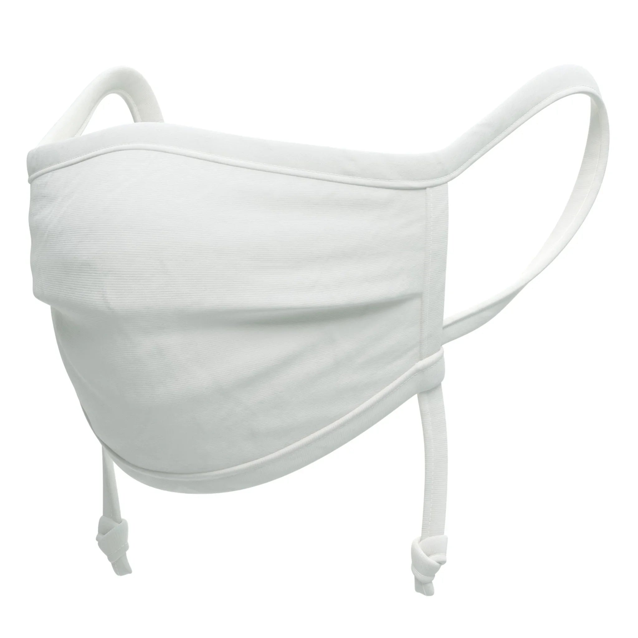 Hypoallergenic white cotton face mask with adjustable ear loops by Cottonique