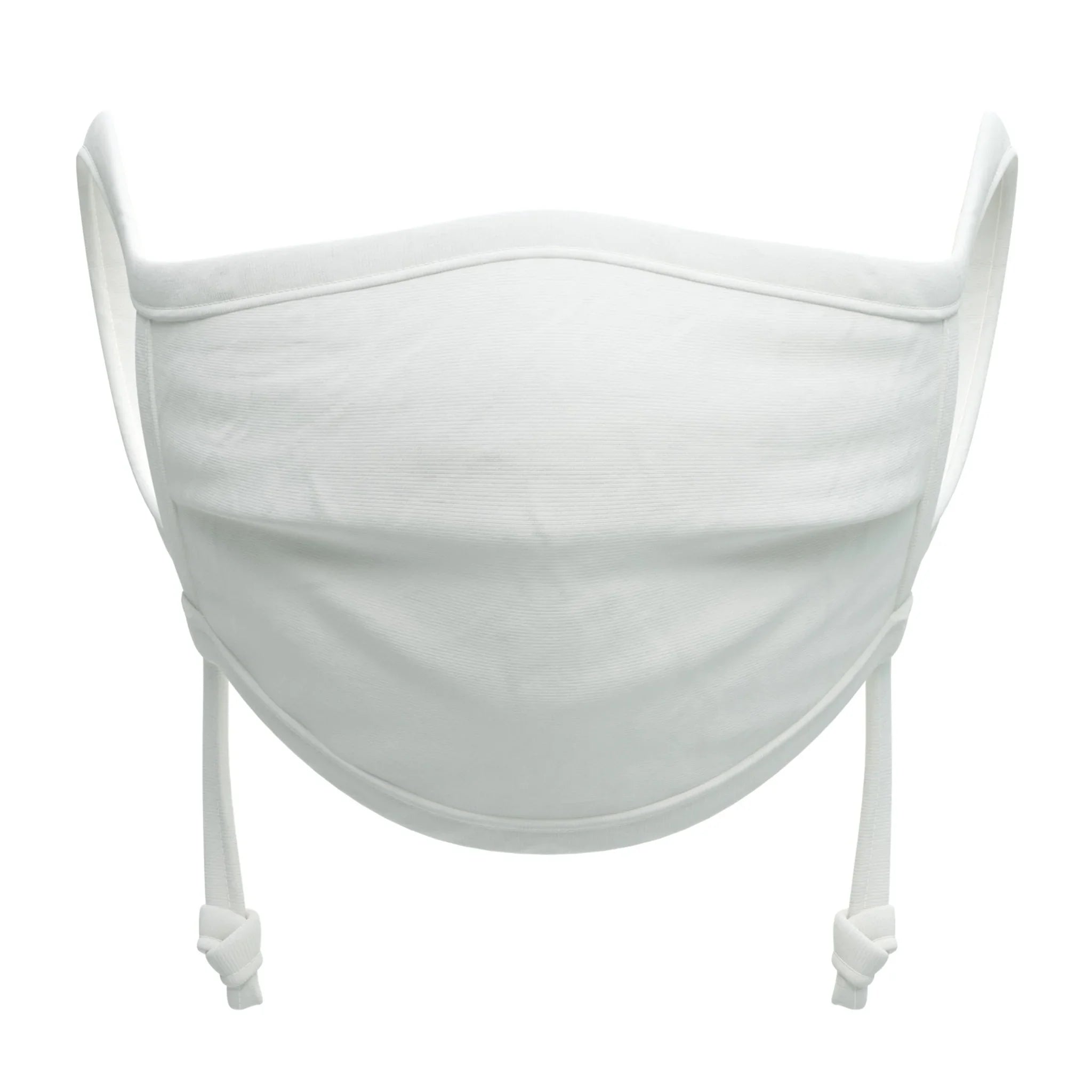 Hypoallergenic white cotton face mask with adjustable straps, allergy-free apparel