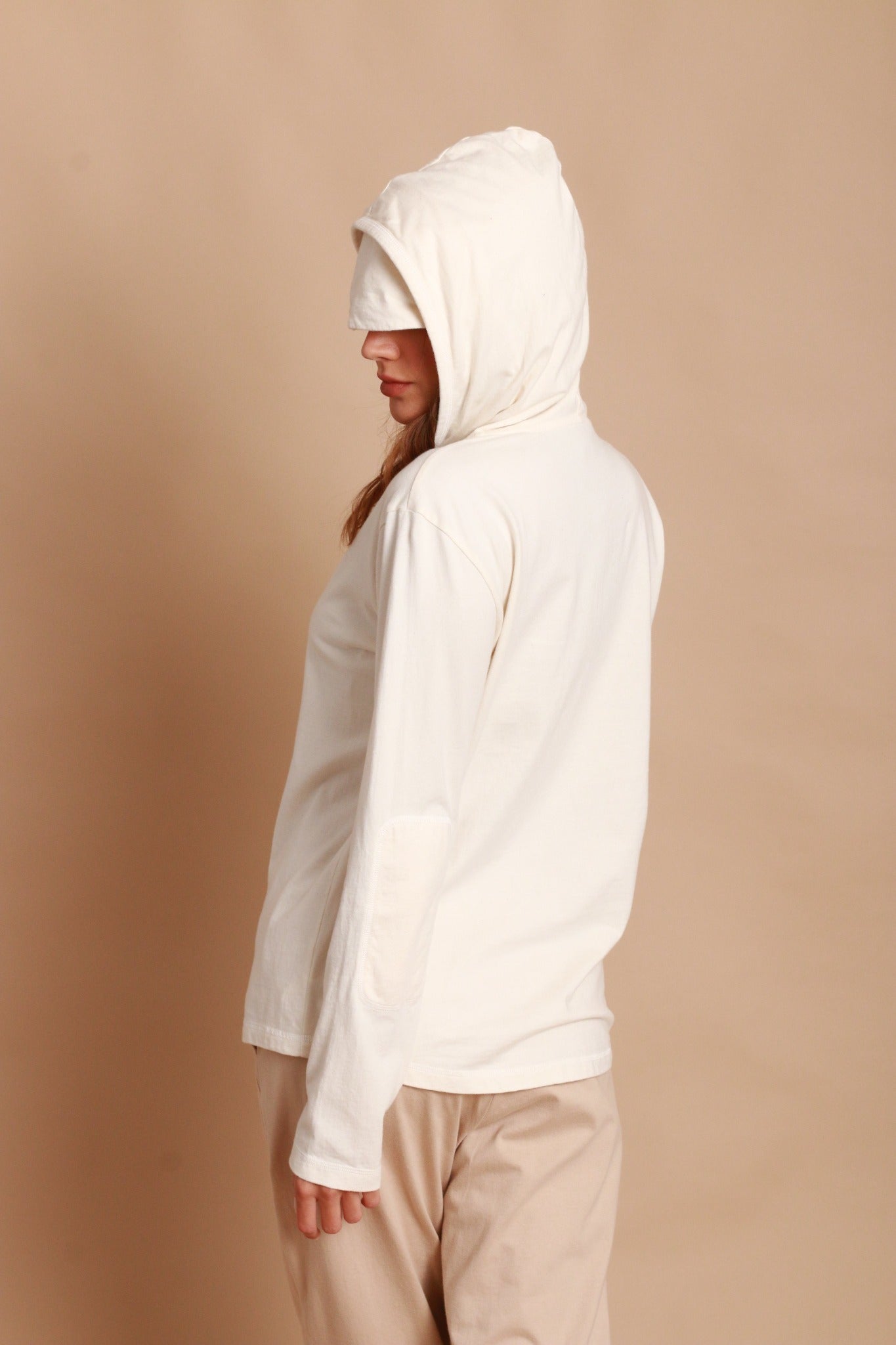 Women's Jersey Pullover Hoodie with Built-in Sleep Eye Mask