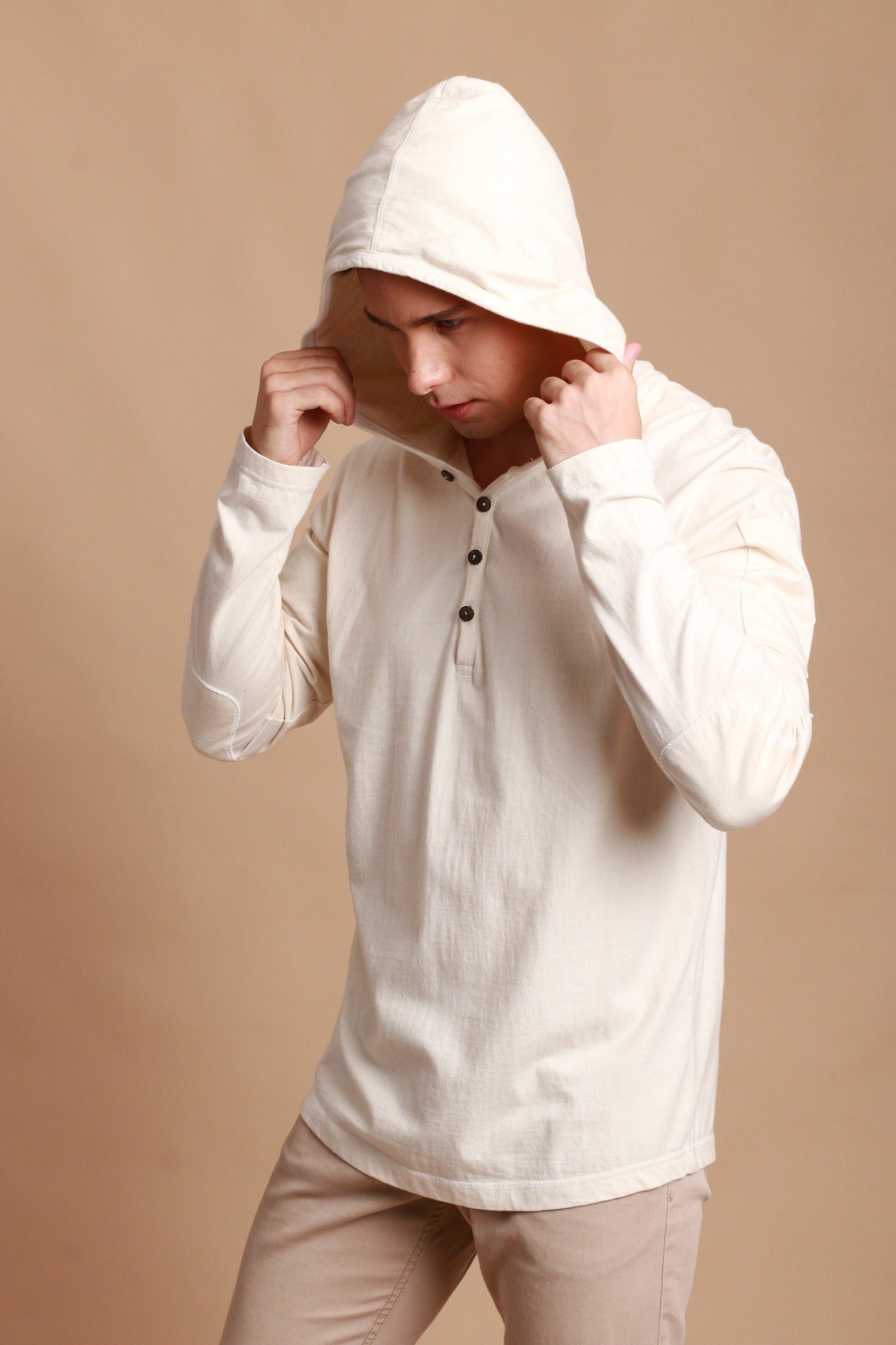 Sweat à capuche en jersey pour homme avec masque de sommeil intégré