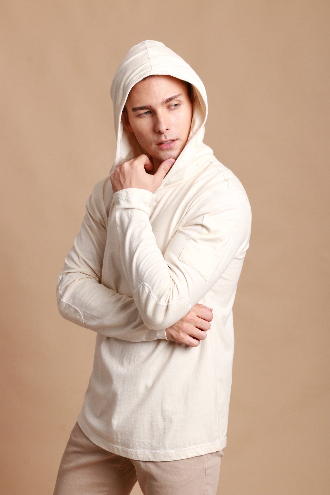 Sweat à capuche en jersey pour homme avec masque de sommeil intégré