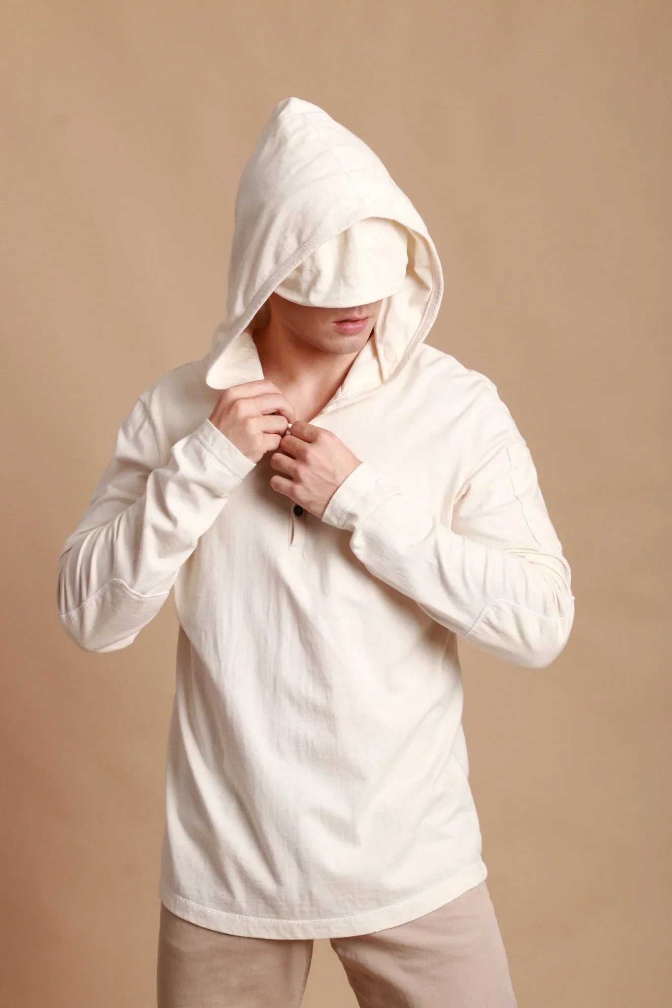 Sweat à capuche en jersey pour homme avec masque de sommeil intégré