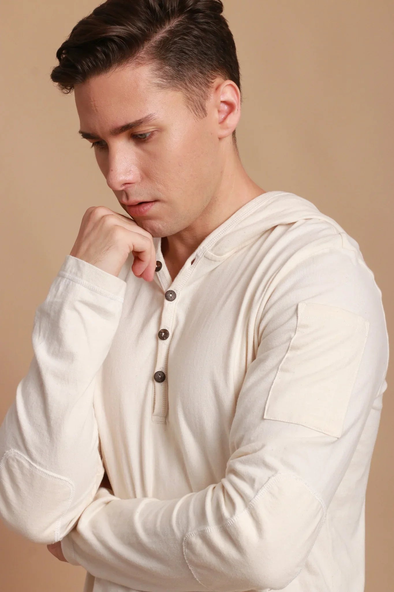 Sweat à capuche en jersey pour homme avec masque de sommeil intégré