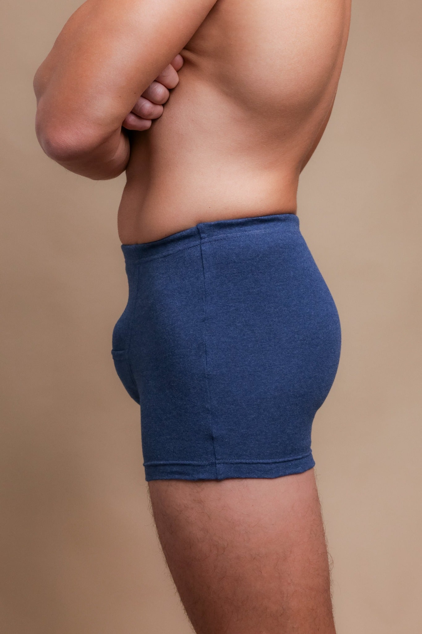 Men's Rib Elasticized Boxer Brief with Fly