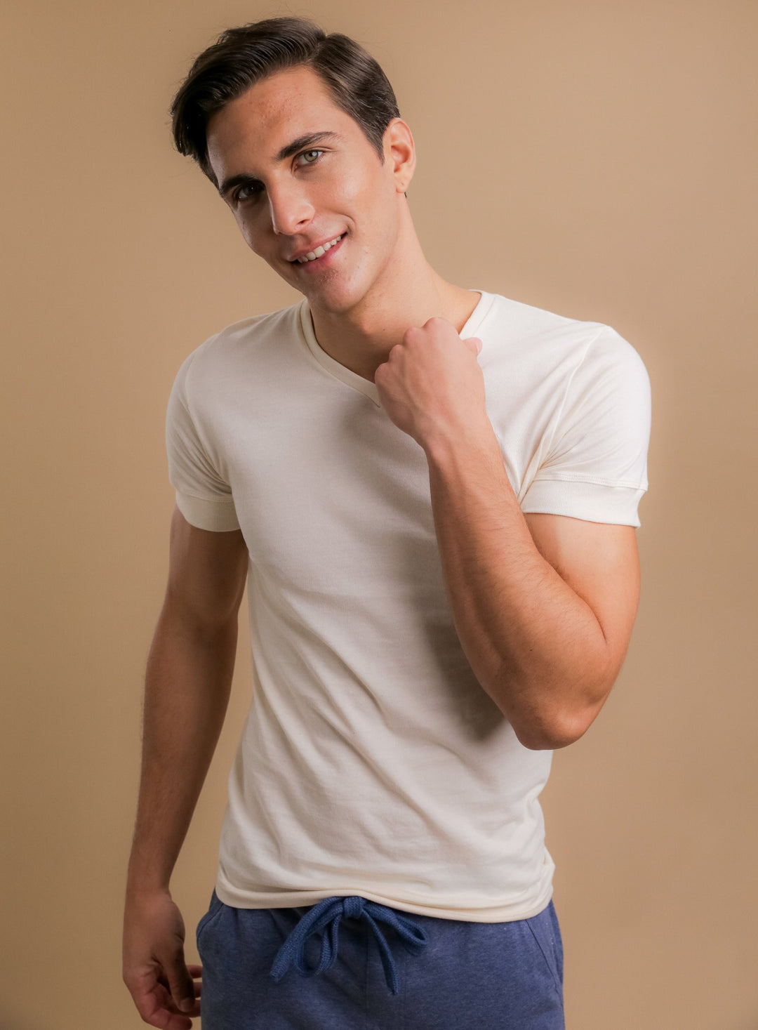 Men's Athletic V-Neck Shirt - Cottonique