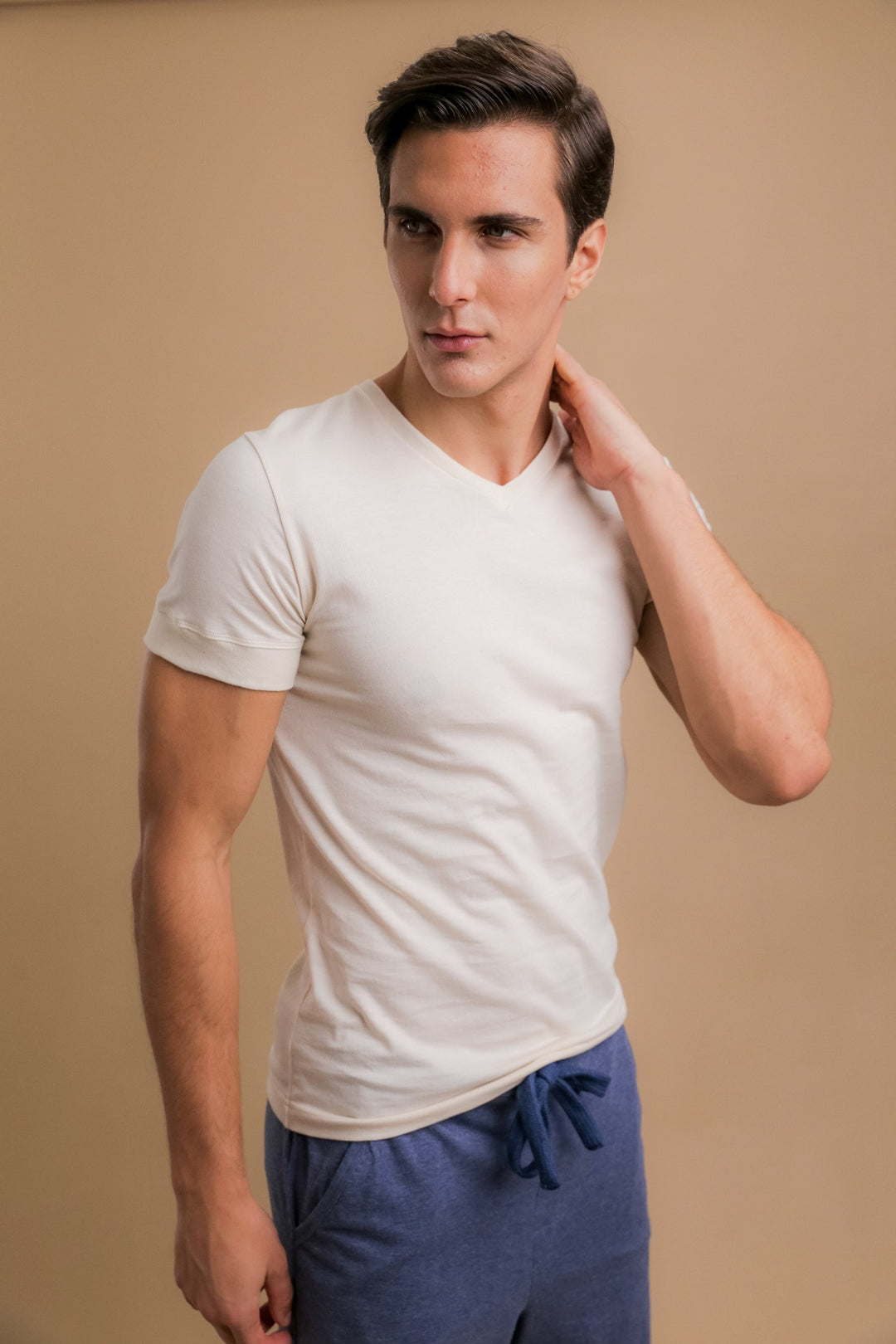 Men's Athletic V-Neck Shirt - Cottonique