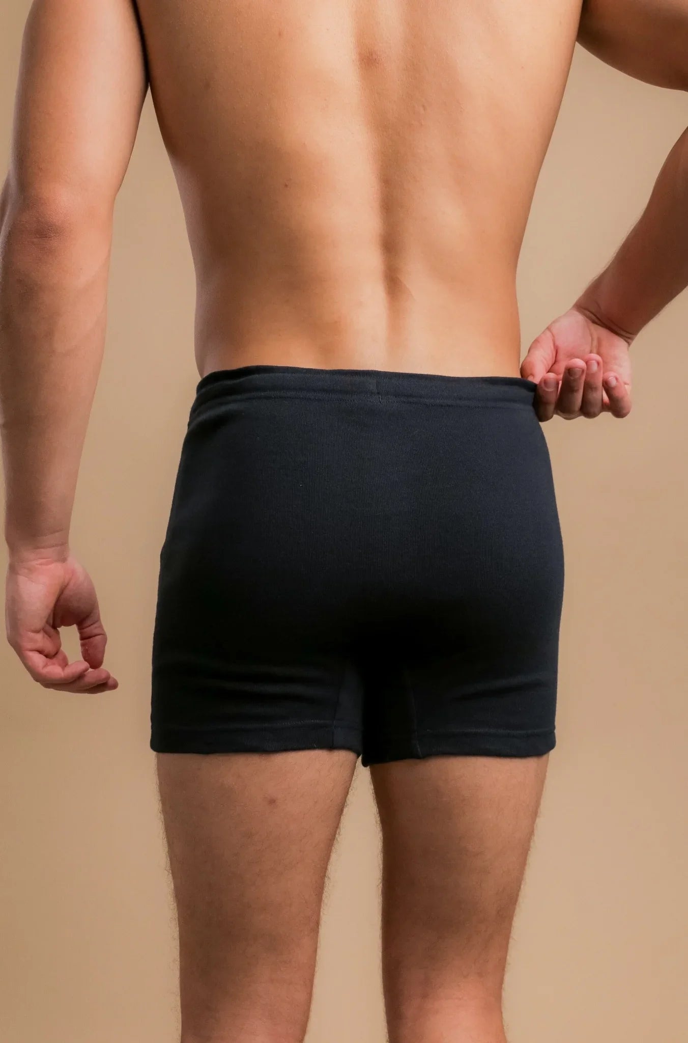 Men's Rib Drawstring Boxer Brief with Fly